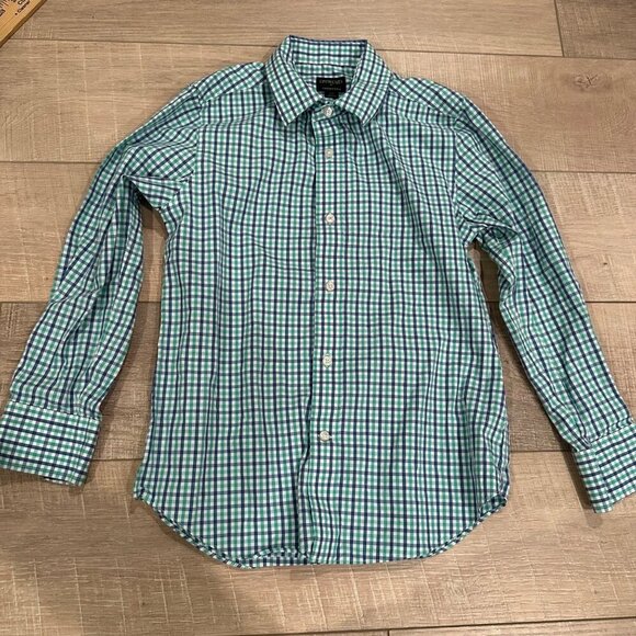 CREWCUTS BOYS THOMPSON SIZE 10 LONG SLEEVE PLAID BUTTON UP SHIRT - Picture 1 of 9